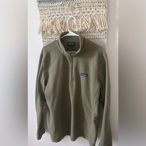 Patagonia Fleece Quarter Zip Long Sleeve Sweater Army Green Size Large